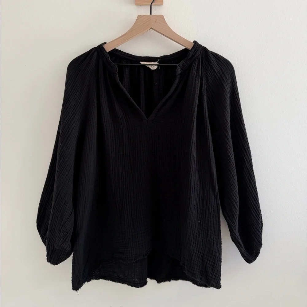 Nation LTD Black Cotton Gauze Blouse – Size S (Made in USA) - Picture 2 of 6